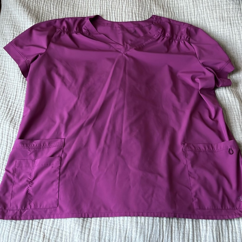 White cross fit scrub top
